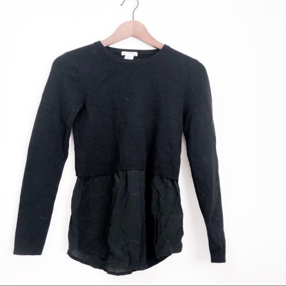 Club Monaco Black Sweater Button Down Layer Bottom